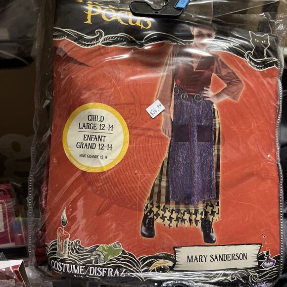 Disney Hocus Pocus Mary Sanderson Halloween Costume Dress Childs Large - Picture 2 of 5